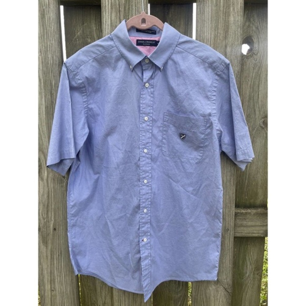 Daniel Cremieux Casual Classics Blue Mens Short Sleeve Button Up Shirt Size M‎
